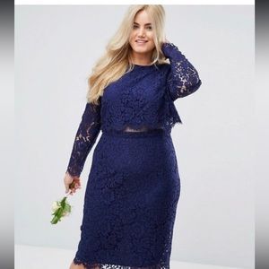 ASOS navy lace dress